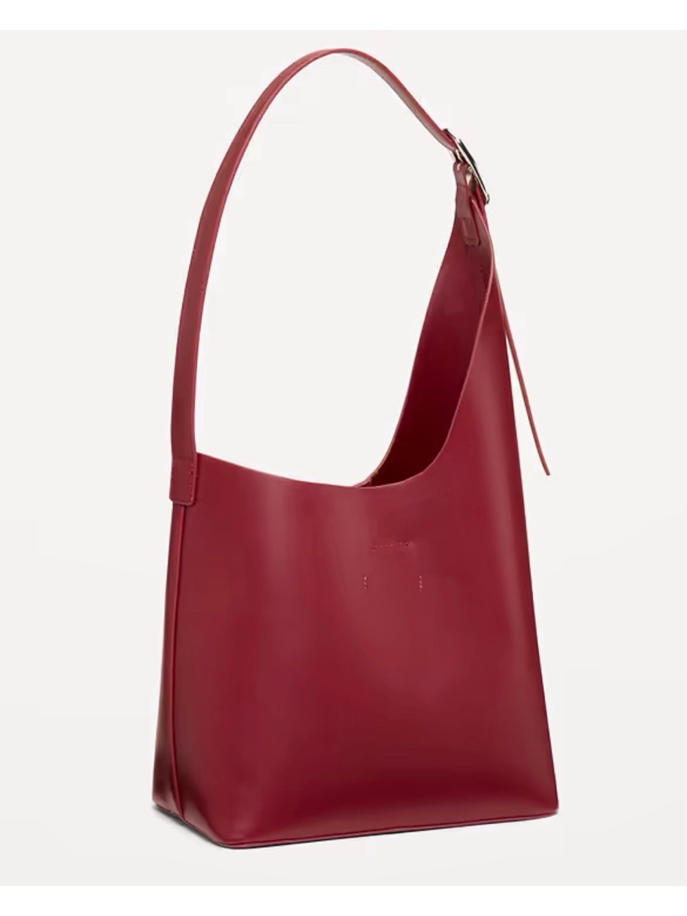 • NWT • OLD NAVY • Deep Red Asymmetrical Women's Faux Leather Shoulder Bag - Picture 3 of 12